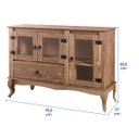 Ver imagem 4 de Balcão Buffet Aparador 3 Portas 1 Gaveta Portas de Vidro Pés Luiz Xv D125 - Mel Rustic