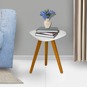 Ver mais imagens de Mesinha Redonda Cabeceira Pequena Estilo Organico Moderna Decorativa Sofá Sala Quarto Madeira Maciça