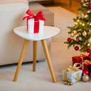 Ver imagem 1 de Mesinha Redonda Cabeceira Pequena Estilo Organico Moderna Decorativa Sofá Sala Quarto Madeira Maciça