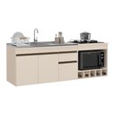 Ver imagem 1 de Balcão Cozinha para Pia/Cooktop/Forno 3 Portas 1 Gaveta 190cm Suspenso Milano Multimóveis MP3431