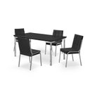 Ver imagem 2 de Conjunto Mesa Iza 120x90cm Tampo MDF/Vidro 4 Cadeiras Natani Yescasa Preto/Cromado