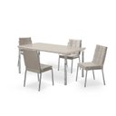 Ver imagem 2 de Conjunto Mesa Iza 120x90cm Tampo MDF/Vidro 4 Cadeiras Natani Yescasa Cinza/Cromado/Off White