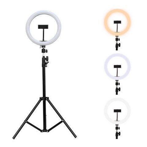 Iluminador Ring Light de LED 12 Polegada 30cm + Tripé 1,10m Blogueira