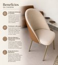 Ver imagem 1 de Kit 2 Cadeiras de Jantar Bicolore Premium Estofada Design Escandinavo Orgânico em Gota
