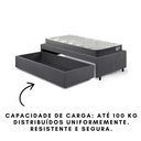 Ver imagem 3 de Base Box Cama Solteirão Sapateira Suede Cinza e Colchão Adapto Ecoflex 96x203