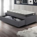 Ver imagem 6 de Base Box Cama Solteirão Sapateira Suede Cinza e Colchão Adapto Ecoflex 96x203