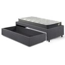 Ver mais imagens de Base Box Cama Solteirão Sapateira Suede Cinza e Colchão Adapto Ecoflex 96x203