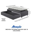 Ver imagem 5 de Base Box Cama Solteirão Sapateira Suede Cinza e Colchão Adapto Ecoflex 96x203