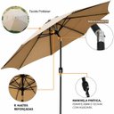 Ver imagem 5 de Ombrelone Guarda Sol Impermeável Haste Central Articulado 2.4m para Piscina Jardim Área Externa