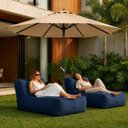 Ver imagem 6 de Ombrelone Guarda Sol Impermeável Haste Central Articulado 2.4m para Piscina Jardim Área Externa