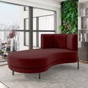 Ver imagem 1 de Sofá Chaise Lado Esquerdo Downey Sala de Estar Veludo Vermelho G15 - Gran Belo