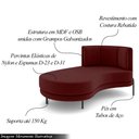 Ver imagem 3 de Sofá Chaise Lado Esquerdo Downey Sala de Estar Veludo Vermelho G15 - Gran Belo