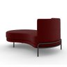 Sofá Chaise Lado Esquerdo Downey Sala de Estar Veludo Vermelho G15 - Gran Belo - 7