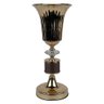 Castiçal Candelabro para Vela Decorativo em Metal Dourado para Mesa - 35x14cm - 1