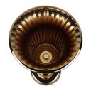 Ver imagem 2 de Castiçal Candelabro para Vela Decorativo em Metal Dourado para Mesa - 35x14cm