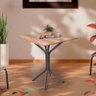 Mesa de Jantar Quadrada Aço 4 Lugares 68cm Preto Carvalho - 5