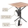 Mesa de Jantar Quadrada Aço 4 Lugares 68cm Preto Carvalho - 3