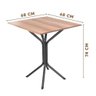 Mesa de Jantar Quadrada Aço 4 Lugares 68cm Preto Carvalho - 4