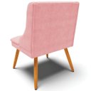 Ver imagem 6 de Kit 4 Cadeiras Decorativas Sala de Jantar Pés Palito de Madeira Firenze Suede Rosa Bebê/Natural G19