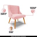 Ver imagem 4 de Kit 4 Cadeiras Decorativas Sala de Jantar Pés Palito de Madeira Firenze Suede Rosa Bebê/Natural G19