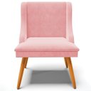 Ver imagem 7 de Kit 4 Cadeiras Decorativas Sala de Jantar Pés Palito de Madeira Firenze Suede Rosa Bebê/Natural G19