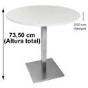 Ver imagem 2 de Mesa Alpha Inox 77,50 Cm (altura) com Tampo em Mdp Redonda 70 Cm Branco