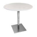 Ver imagem 1 de Mesa Alpha Inox 77,50 Cm (altura) com Tampo em Mdp Redonda 70 Cm Branco