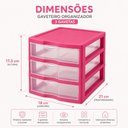 Ver imagem 7 de Gaveteiro de Mesa Rosa Organizador Multiuso 3 Gavetas Reforcado Joias Bijuterias Costura Artesanato 