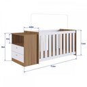 Ver imagem 3 de Kit Quarto Bebê Berço com Colchão + Cômoda Linha Aconchego Nogal Manchester La016 Completa Móveis