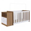 Ver imagem 2 de Kit Quarto Bebê Berço com Colchão + Cômoda Linha Aconchego Nogal Manchester La016 Completa Móveis