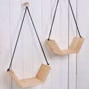 Ver imagem 2 de Prateleira de madeira suspensa por corda - 2 unidades