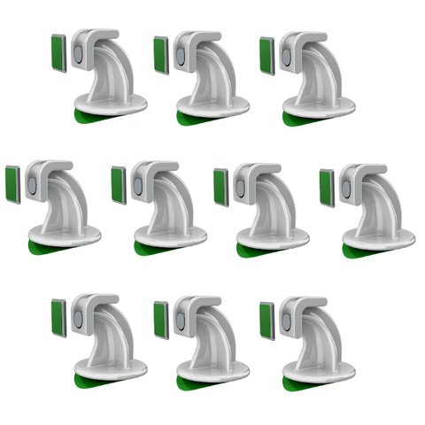 Prendedor de porta magnético adesivo para porta pivotante Branco - 10 unidades