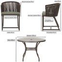 Ver imagem 2 de Mesa com 6 Cadeiras de Jantar Roma 120cm e Noronha em Alumínio Marrom Corda Náutica Estofado 8 Trama