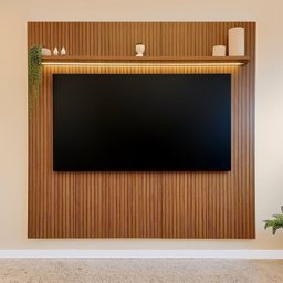 Rack com Painel Ripado para TV até 75 Polegadas com LED MDF 185,5cmx183cm Impressão Ripada 3D Liverpool - 8 Rack com Painel Ripado para TV até 75 Polegadas com LED MDF 185,5cmx183cm Impressão Ripada 3D Liverpool - 8