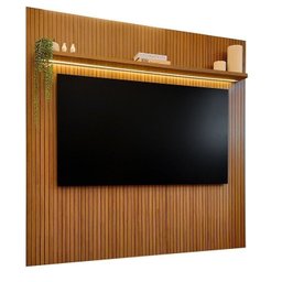 Rack com Painel Ripado para TV até 75 Polegadas com LED MDF 185,5cmx183cm Impressão Ripada 3D Liverpool - 9 Rack com Painel Ripado para TV até 75 Polegadas com LED MDF 185,5cmx183cm Impressão Ripada 3D Liverpool - 9