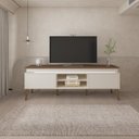 Ver imagem 5 de Rack com Painel para TV 75 Polegadas com LED Ripado MDF 245,5cm x 185,6cm Yescasa Pinho/Off White