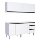Ver imagem 1 de Cozinha Completa Gabinete e Armário Aéreo Gaia 200 Cozimax Branco