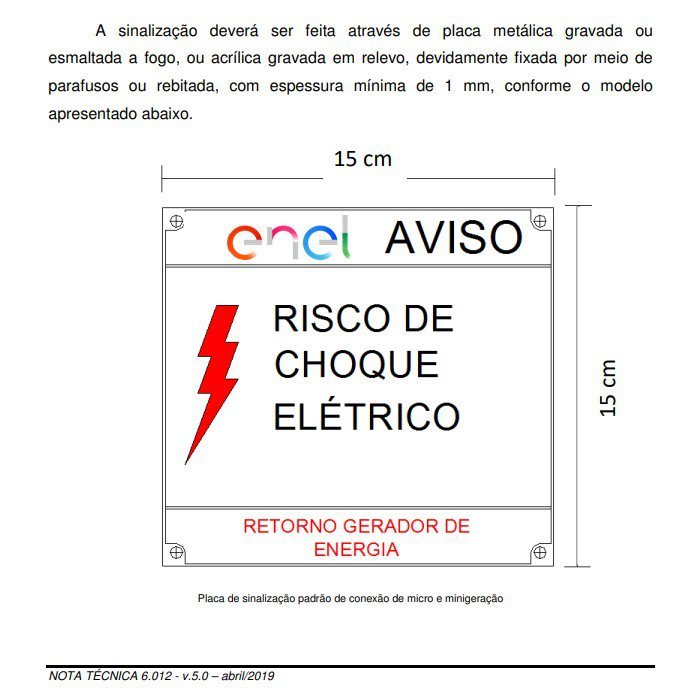 Placa Enel Aviso Risco De Choque Elétrico 15x15 Alumínio - Cor 10un - 4