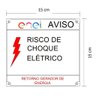 Placa Enel Aviso Risco De Choque Elétrico 15x15 Alumínio - Cor 10un - 3