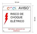 Ver imagem 3 de Placa Enel Aviso Risco De Choque Elétrico 15x15 Alumínio - Cor 10un