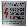 Placa Enel Aviso Risco De Choque Elétrico 15x15 Alumínio - Cor 10un - 2
