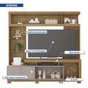 Ver imagem 7 de Estante para TV e Home Theater até 55 Polegadas 210CMX207,2cm 2 Portas Formosa Marrom