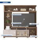 Ver imagem 7 de Estante para TV e Home Theater até 55 Polegadas 210CMX207,2cm 2 Portas Formosa Marrom