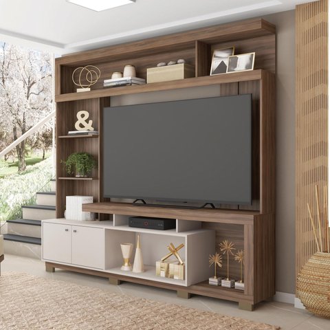 Estante para TV e Home Theater até 55 Polegadas 210CMX207,2cm 2 Portas Formosa Marrom