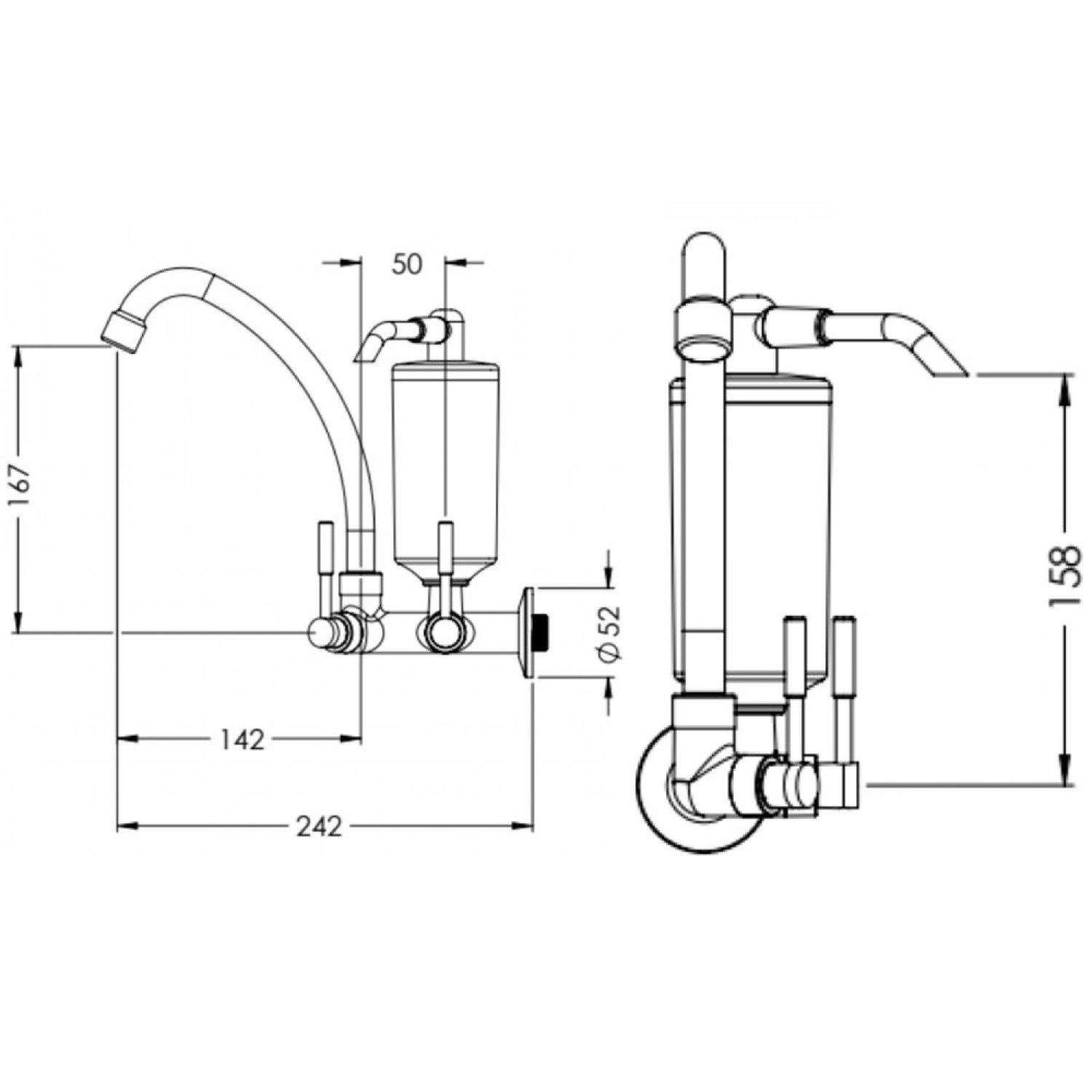 Torneira Cozinha Parede com Filtro Abs ¼ Volta Stilo Esteves Vtf700cwb - 2