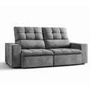 Ver imagem 5 de Sofá Retrátil Reclinável 3 Lugares Premiere Tecido Suede American Prime 1,80m Espuma D33 Cinza