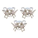 Ver imagem 1 de Kit 3 Jogos De Mesa Dobravel Com 4 Cadeiras De Madeira 70X70 Para Restaurante E Bar - Sem Pintura