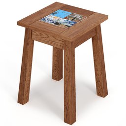 Kit 06 Banquetas Baixas de Madeira Maciça Pinus Rustica com Cerâmica Vintage W02 Imbuia - Lyam - 3 Kit 06 Banquetas Baixas de Madeira Maciça Pinus Rustica com Cerâmica Vintage W02 Imbuia - Lyam - 3