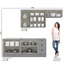 Ver imagem 4 de Cozinha Compacta Modulada 4 Peças com Balcão para Pia e Aéreo Emily Cinza/Calcare
