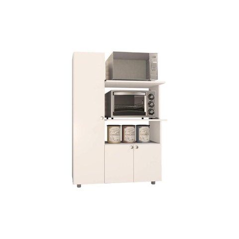 Balcão de Cozinha Modulado Âmbar C/ 3 Portas e 2 Nicho P/ Forno 70cm Branco - Telasul